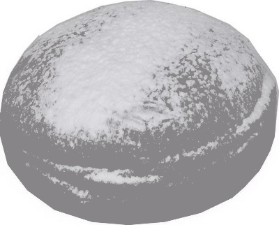 Pączek z cukrem pudrem bez tła